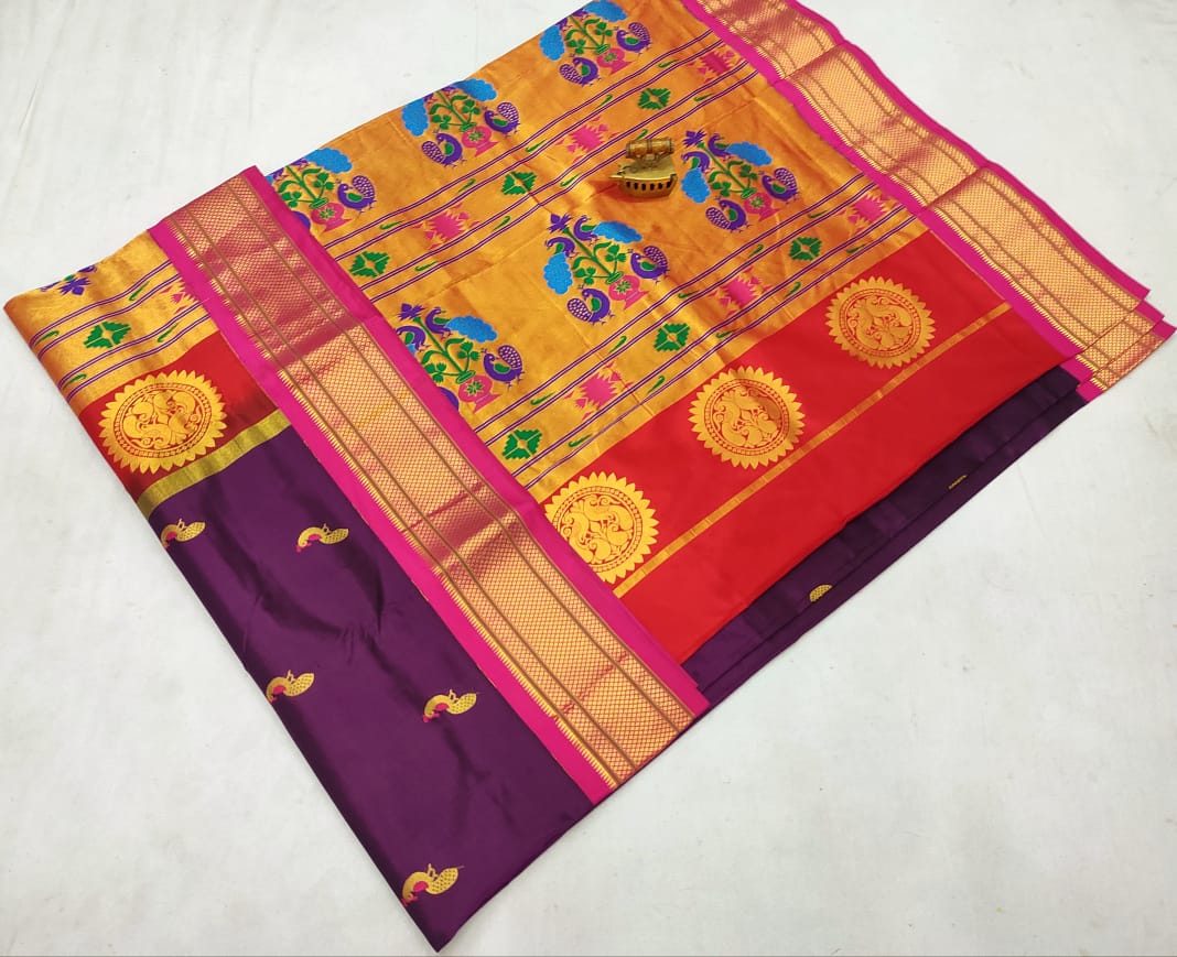 Ayesha | Powerloom Kadiyal Paithani Silk Saree