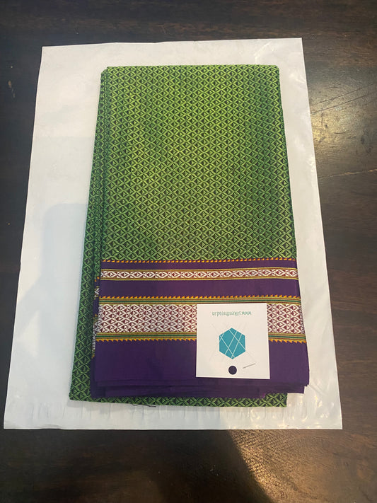 Khun Fabric for blouse - Chutney green