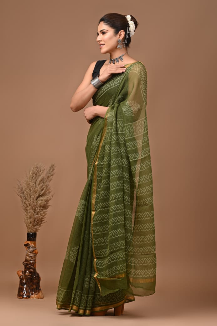 Neethu | Kota Doriya Saree with Bagru Prints