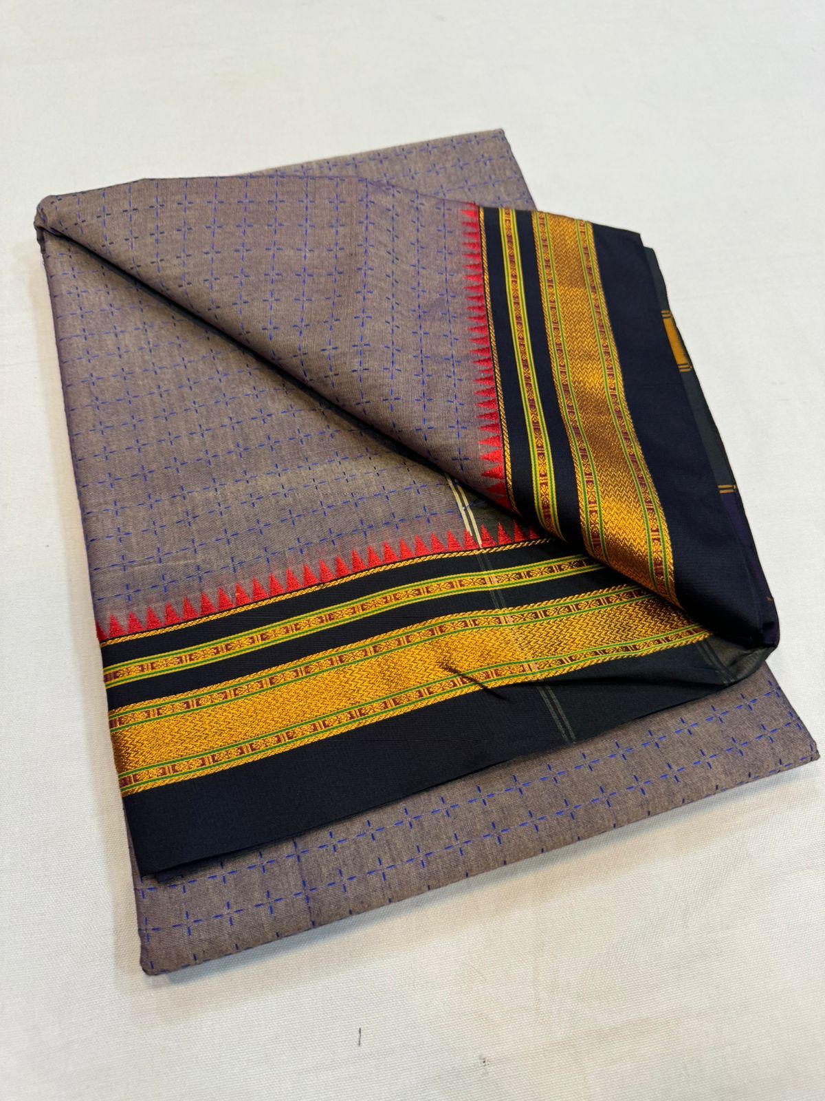 Qushi | Chukki Star Ilkal and Art silk With Cotton Saree