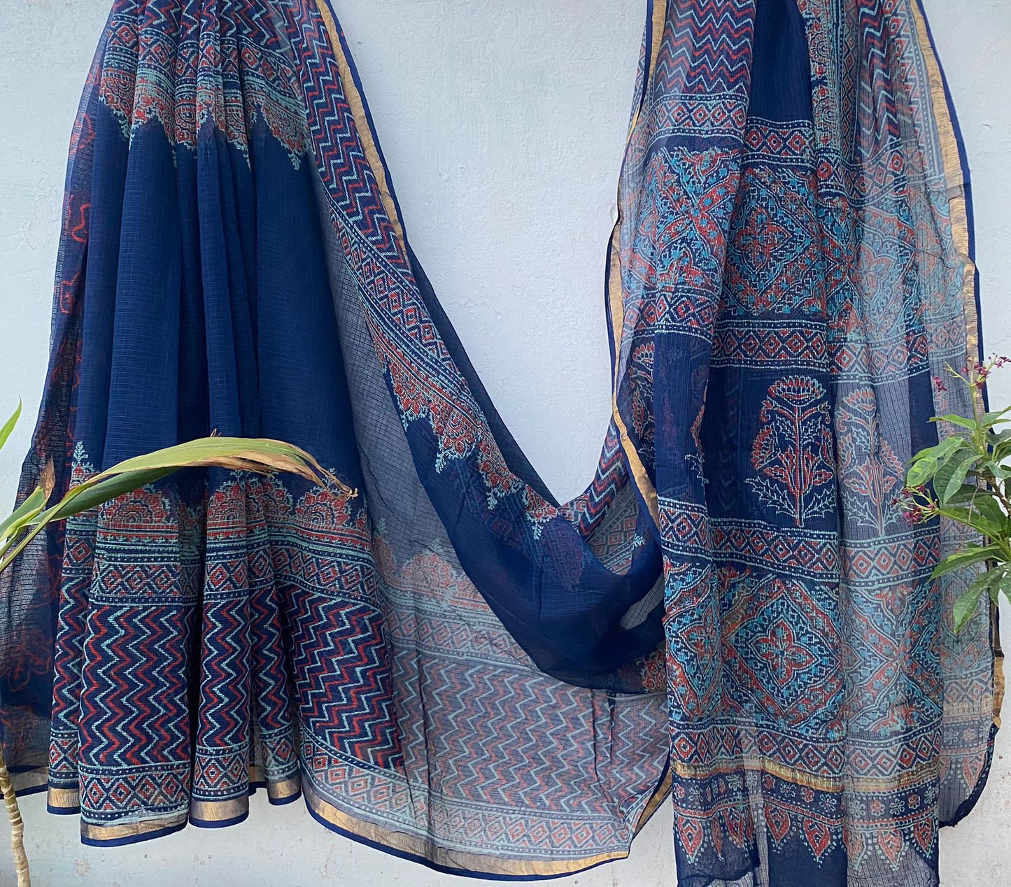 Mishti | Kota Doriya Saree with Bagru Prints