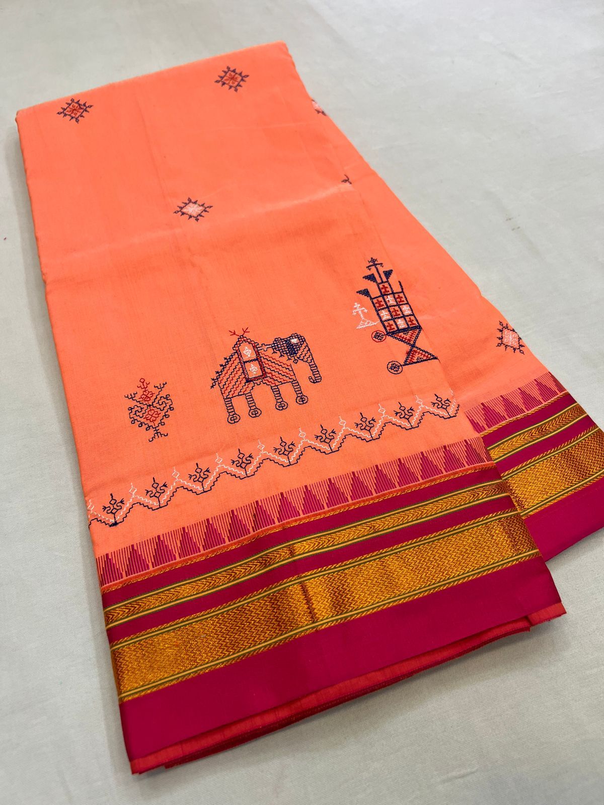 Aarini | Kasuti work Ilkal saree