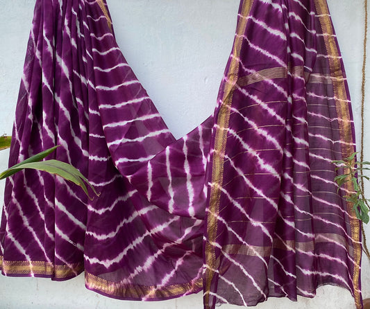 Chaya | Block printed Maheshwari Silk Saree