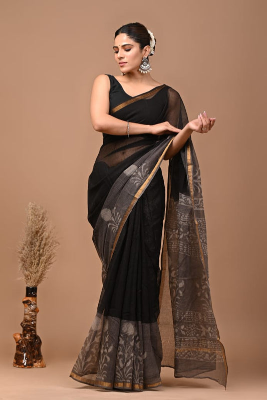 Neelam | Kota Doriya Saree with Bagru Prints