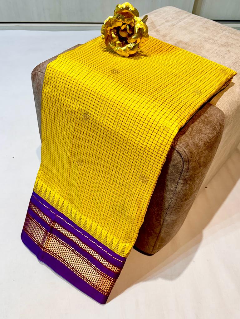 Eesha | Irkal Pure Silk Saree in Yellow  color