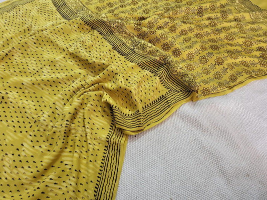 Anya | Blockprinted vanaspati ajrakh sarees