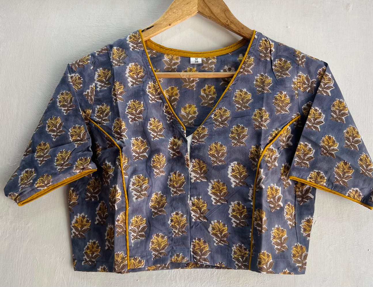 Shabana | Pure Cotton Hand Block Print Boat Neck Blouse