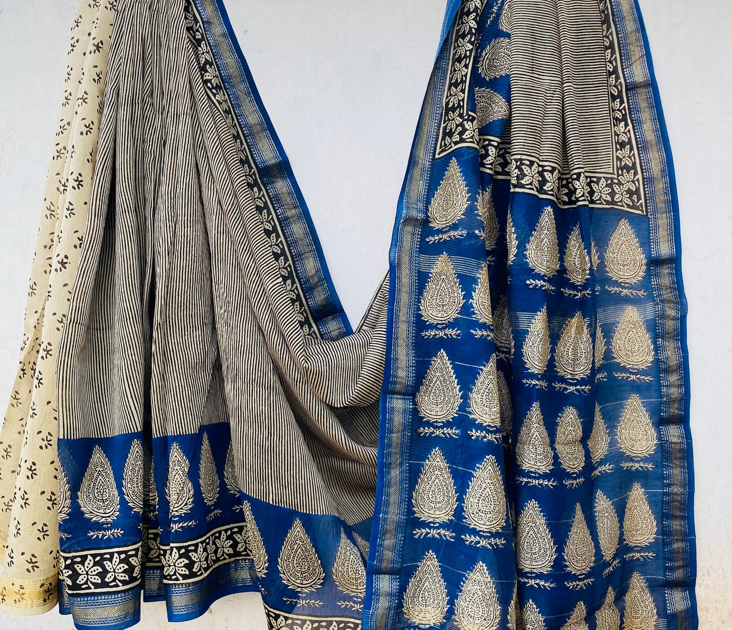 Bhoomika | Block printed Maheshwari Silk Saree