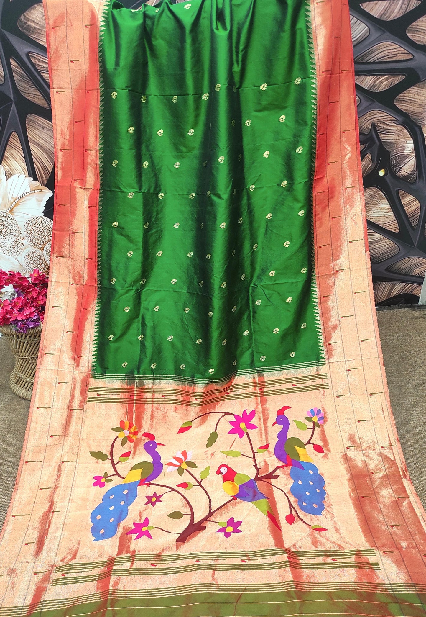 Ishita | TRIPLE MUNIYA BROCADE PAITHANI SILK SAREE