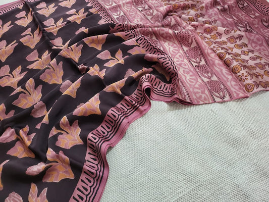 Aarna | Blockprinted vanaspati ajrakh sarees