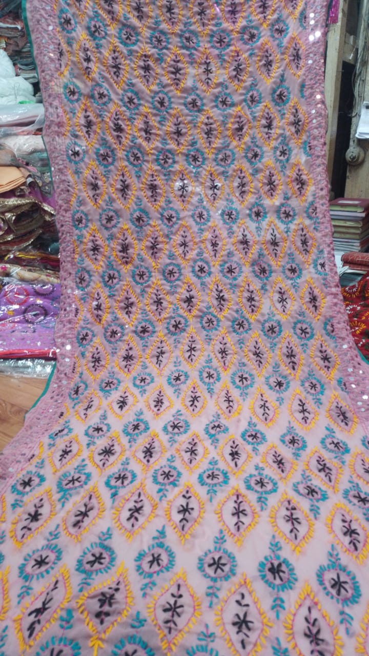 Barkha | Phulkari dupattas on chanderi