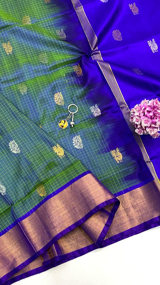 Pahal | UPPADA CHECKS WITH TOPI BUTTA SAREES