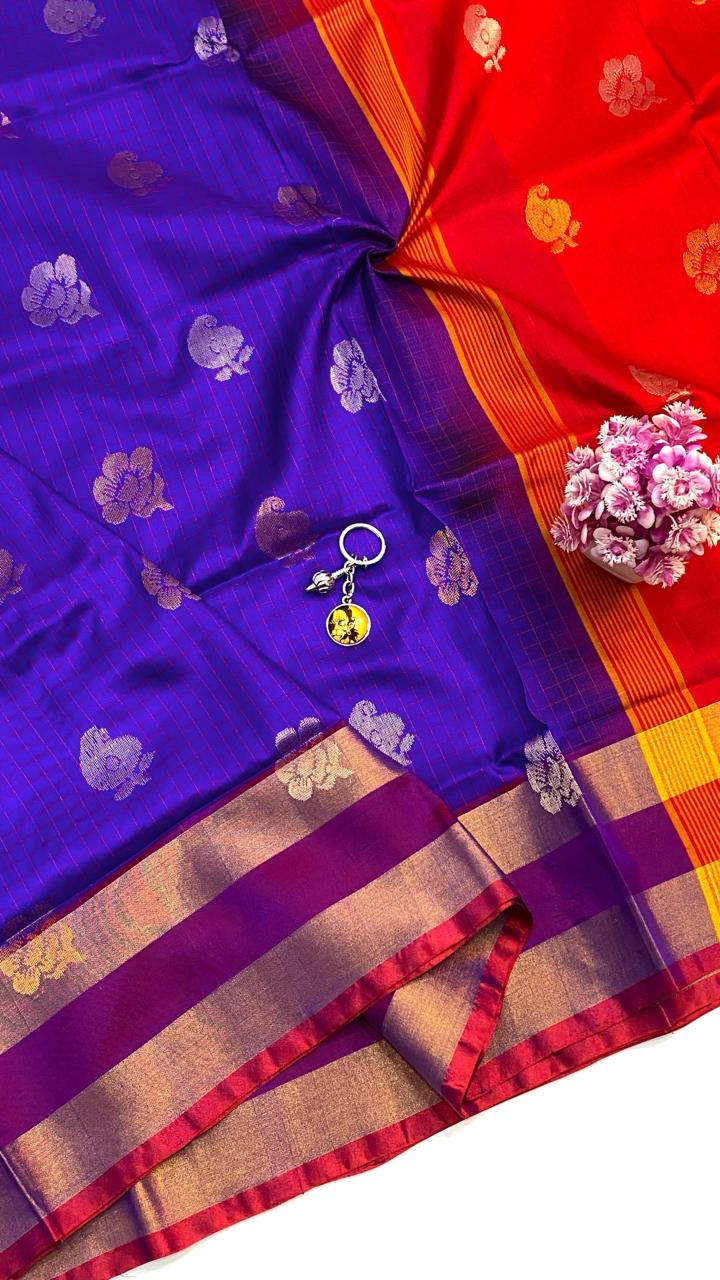 Radha | UPPADA CHECKS WITH TOPI BUTTA SAREES