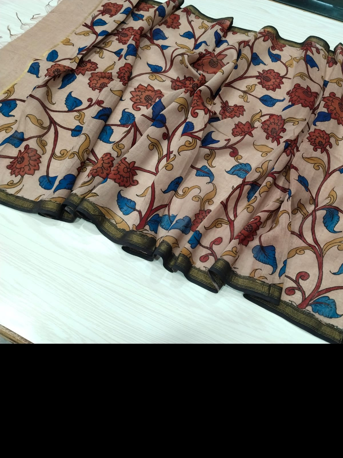 Damyanti | Maheshwari silk dupatta traditional art pen kalamkari hand painted duppatta