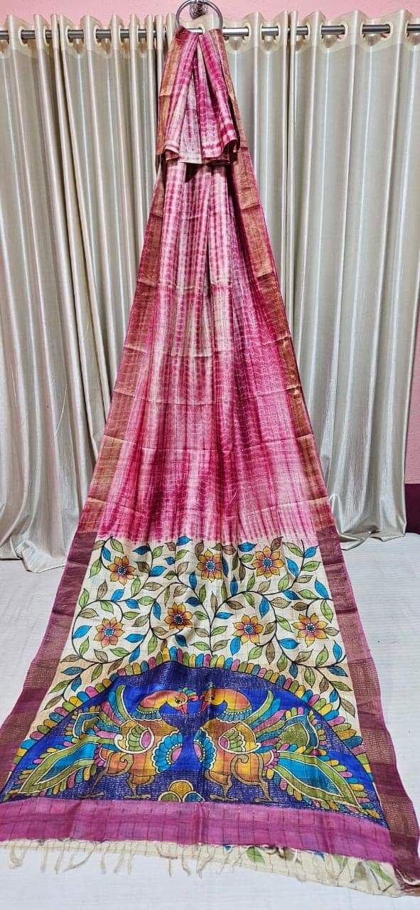 Xalak | Handpainted Kalamkari Pallu with Shibori Saree