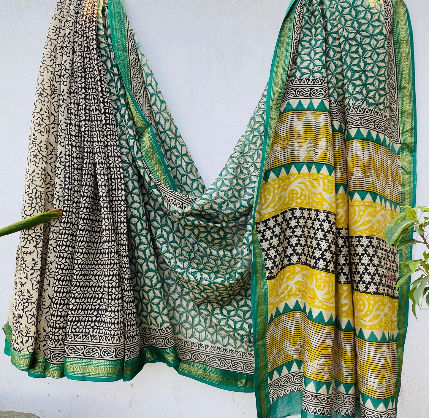 Apar | Block printed Maheshwari Silk Saree