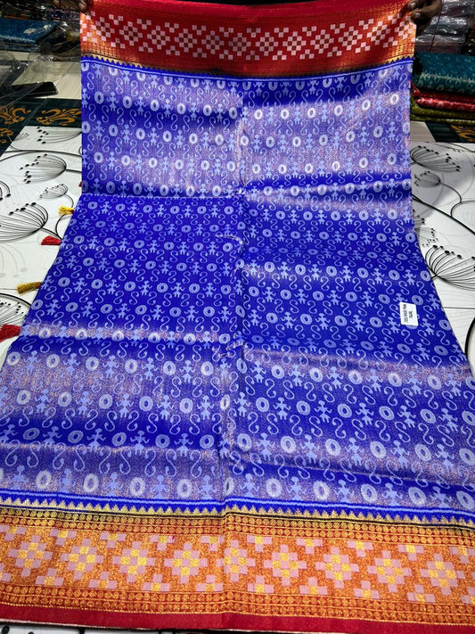 Kavya | Tissue Pata Saree in blue color