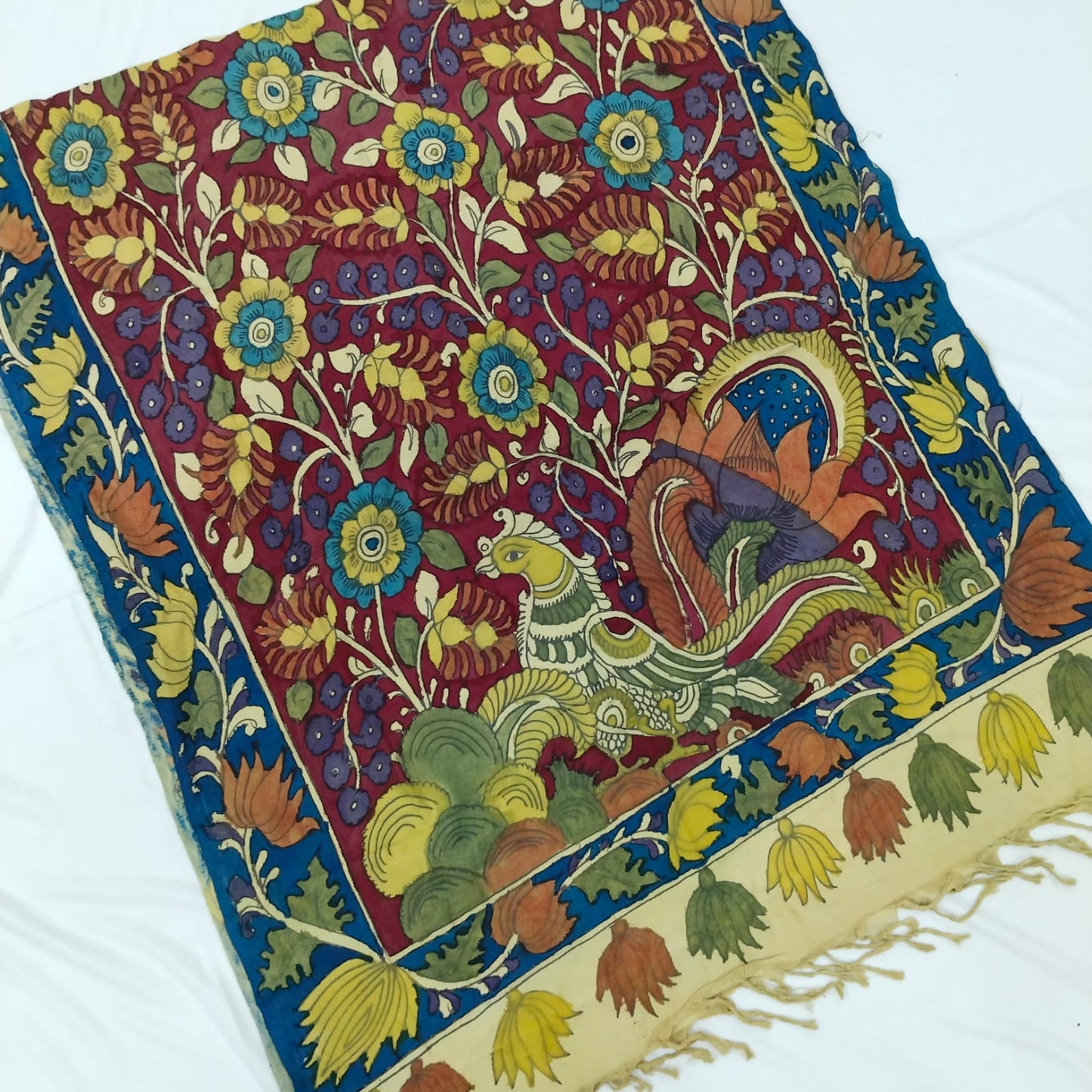 Reema | Mangalagiri cotton pen kalamkari hand painted Duppattas