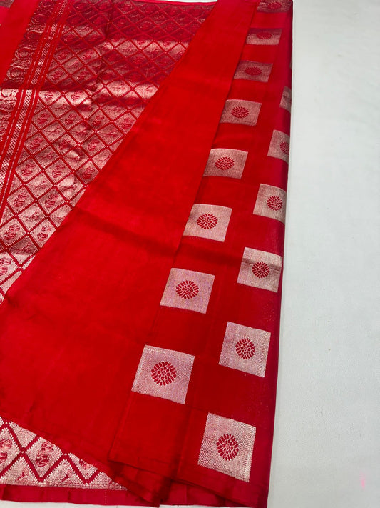 Anika | venkatagiri pattu sarees in Red color