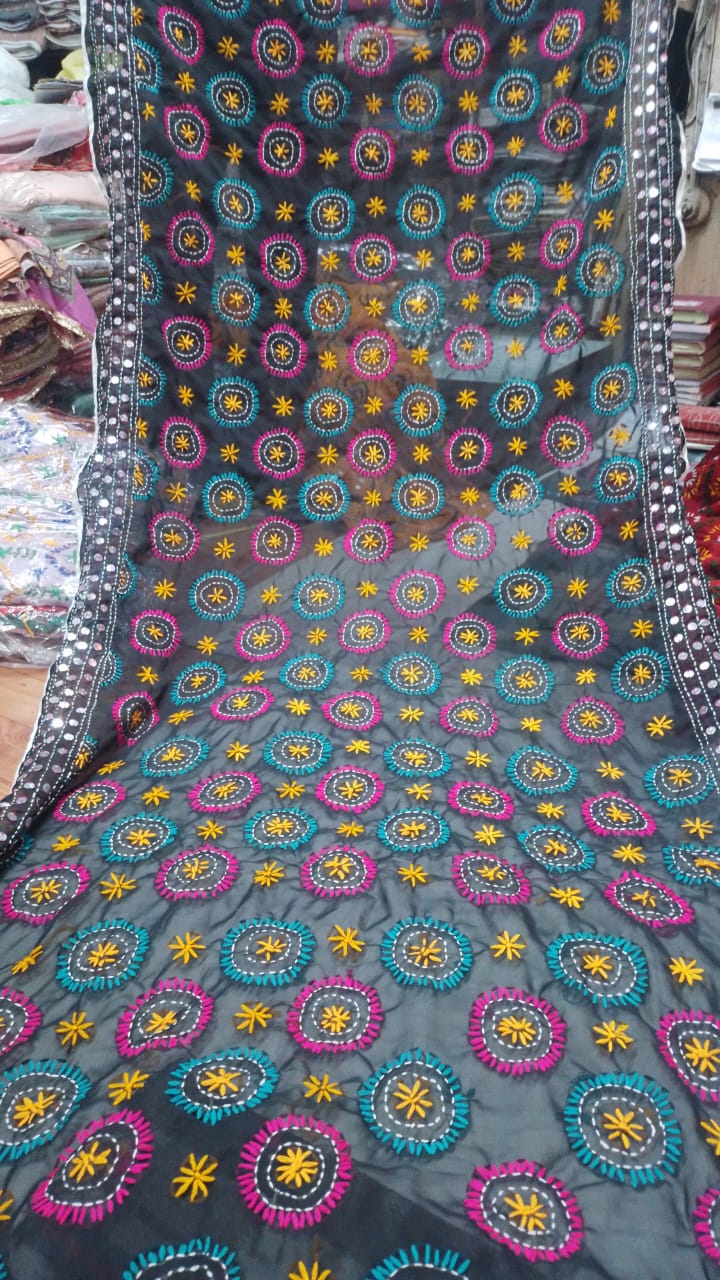 Arunima | Phulkari dupattas on chanderi