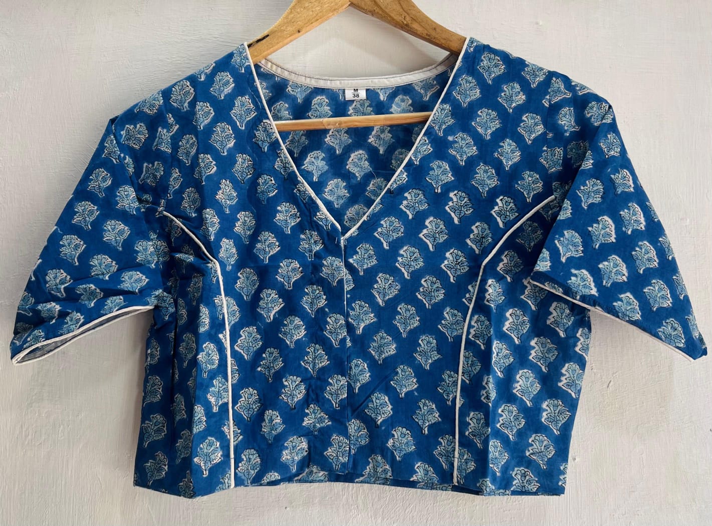 Seetha | Pure Cotton Hand Block Print Boat Neck Blouse