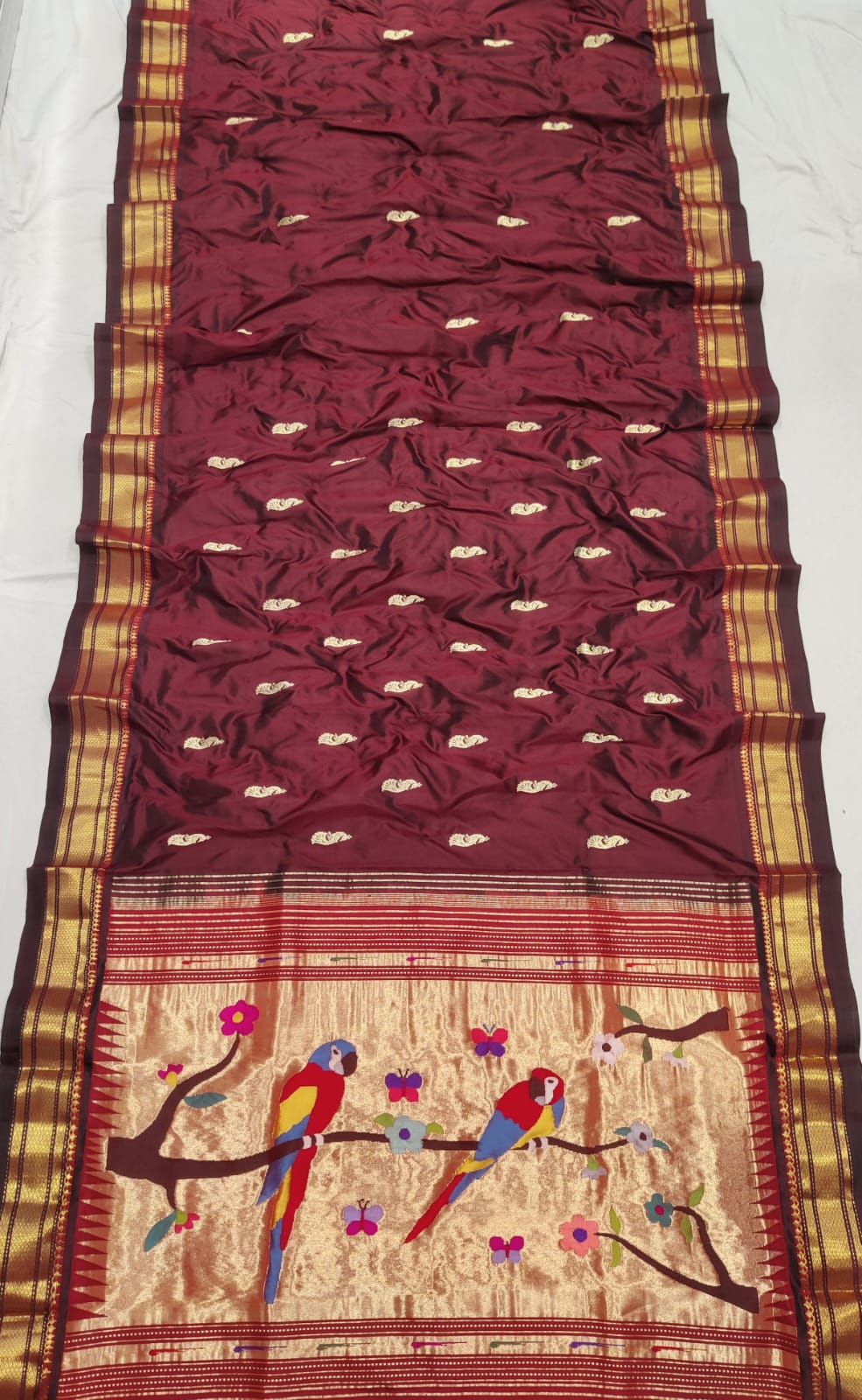 Bel phool| pure silk handloom paithani