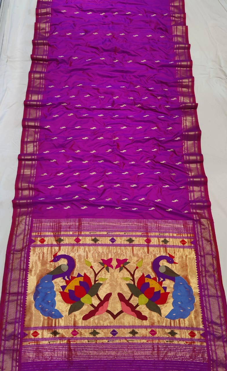 Ruby| Yeola Fancy Paithani Pure Silk Handloom Saree