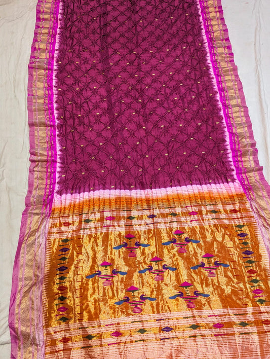 Bhagyasri | Bandhani Paithani Silk Saree