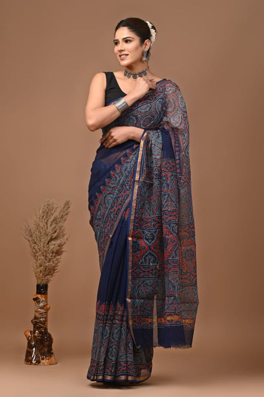 Nandita | Kota Doriya Saree with Bagru Prints