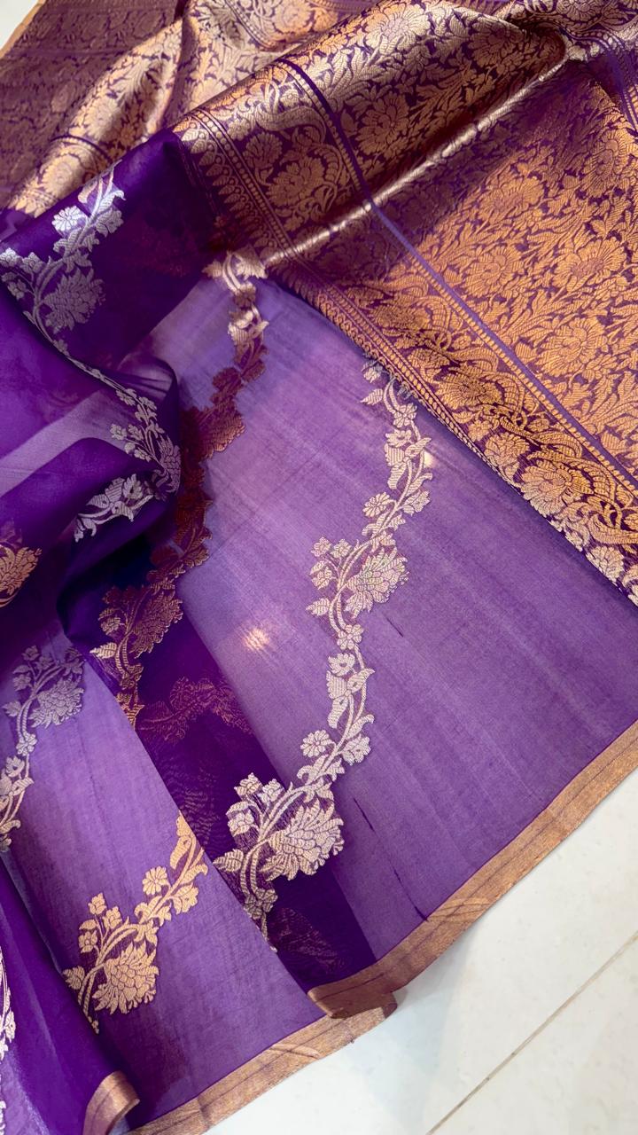 Myra |  handloom kora organza silk benarasee saree