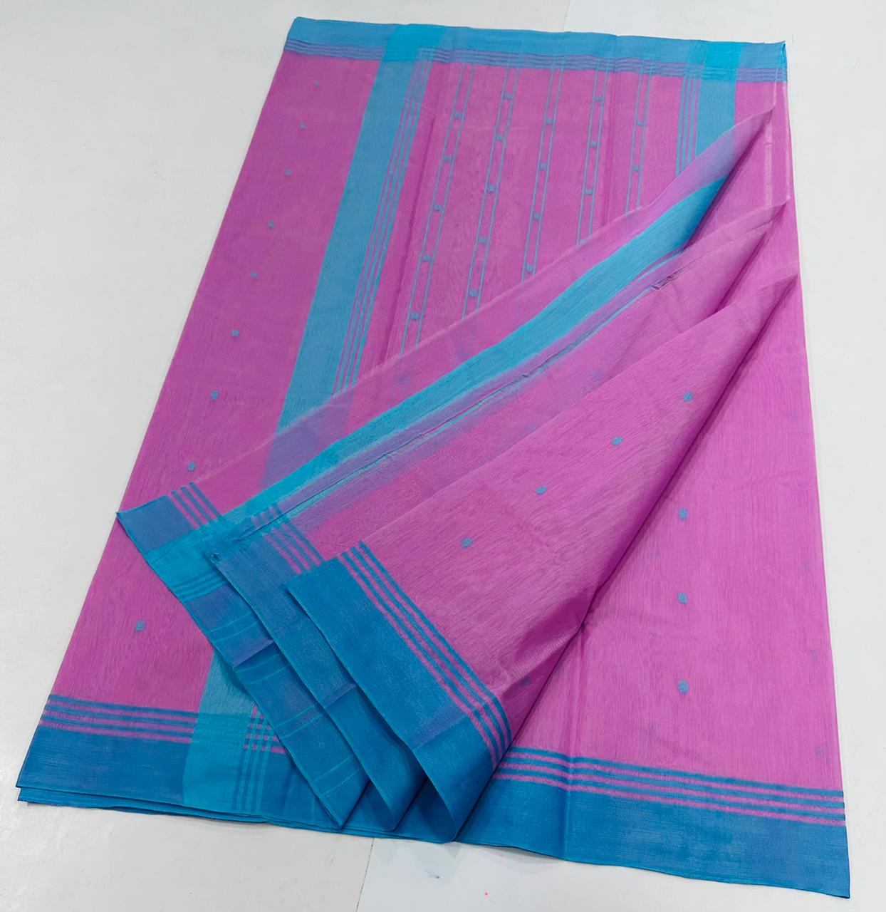 Geetika | Chanderi cotton | orchid with sky blue