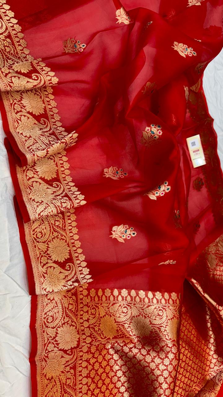 Anshika |  handloom kora organza silk benarasee saree