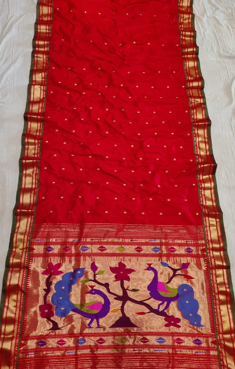 Bagh bagh| pure silk handloom paithani