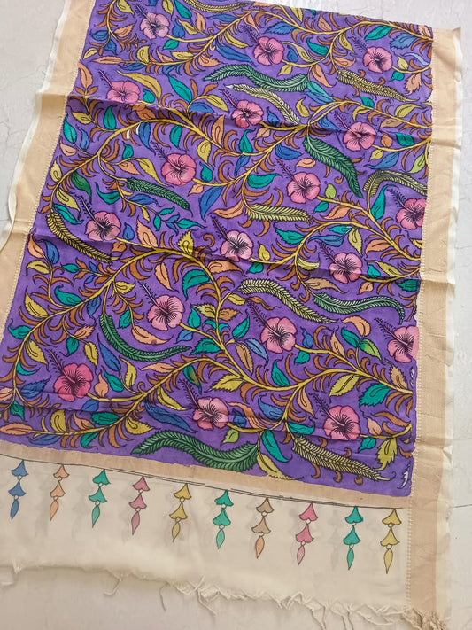 Rhea | Mangalagiri cotton pen kalamkari hand painted Duppattas
