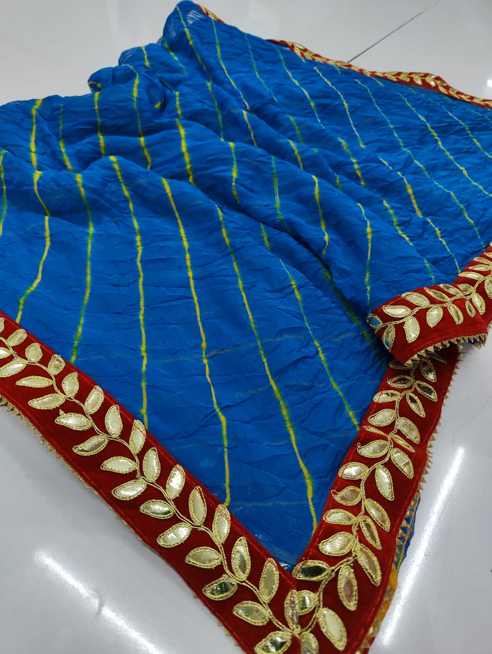 Falguni | Chiffon Lehriya Gotapatti Saree