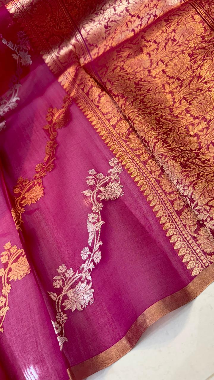 Raveena | kora organza silk benarasee saree