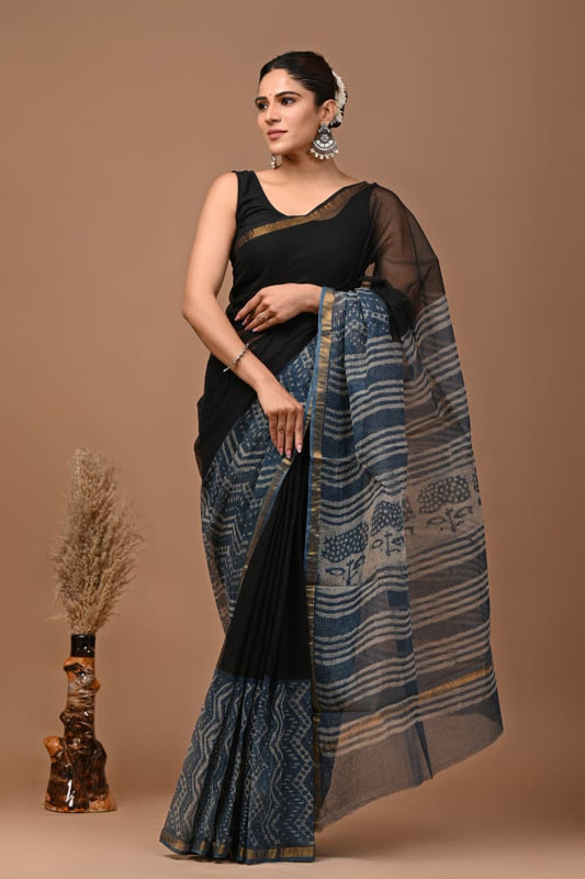 Namitha | Kota Doriya Saree with Bagru Prints