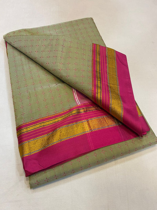 Triya | Chukki Star Ilkal and Art silk With Cotton Saree