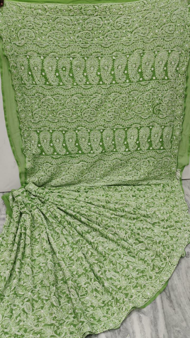 Chikankari jaal saree
