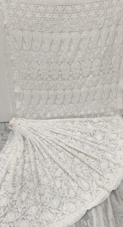 Chikankari jaal saree