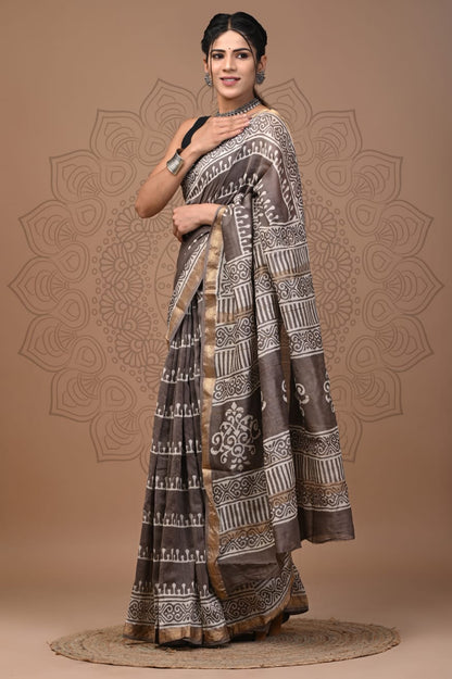 Ekam | monochrome maheswari silk saree