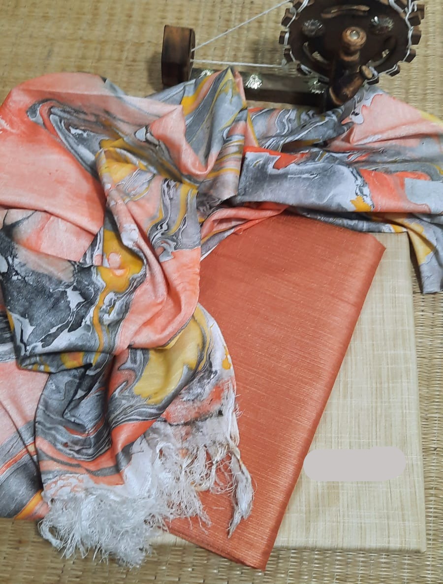 Marbled suit fabric in tussar silk