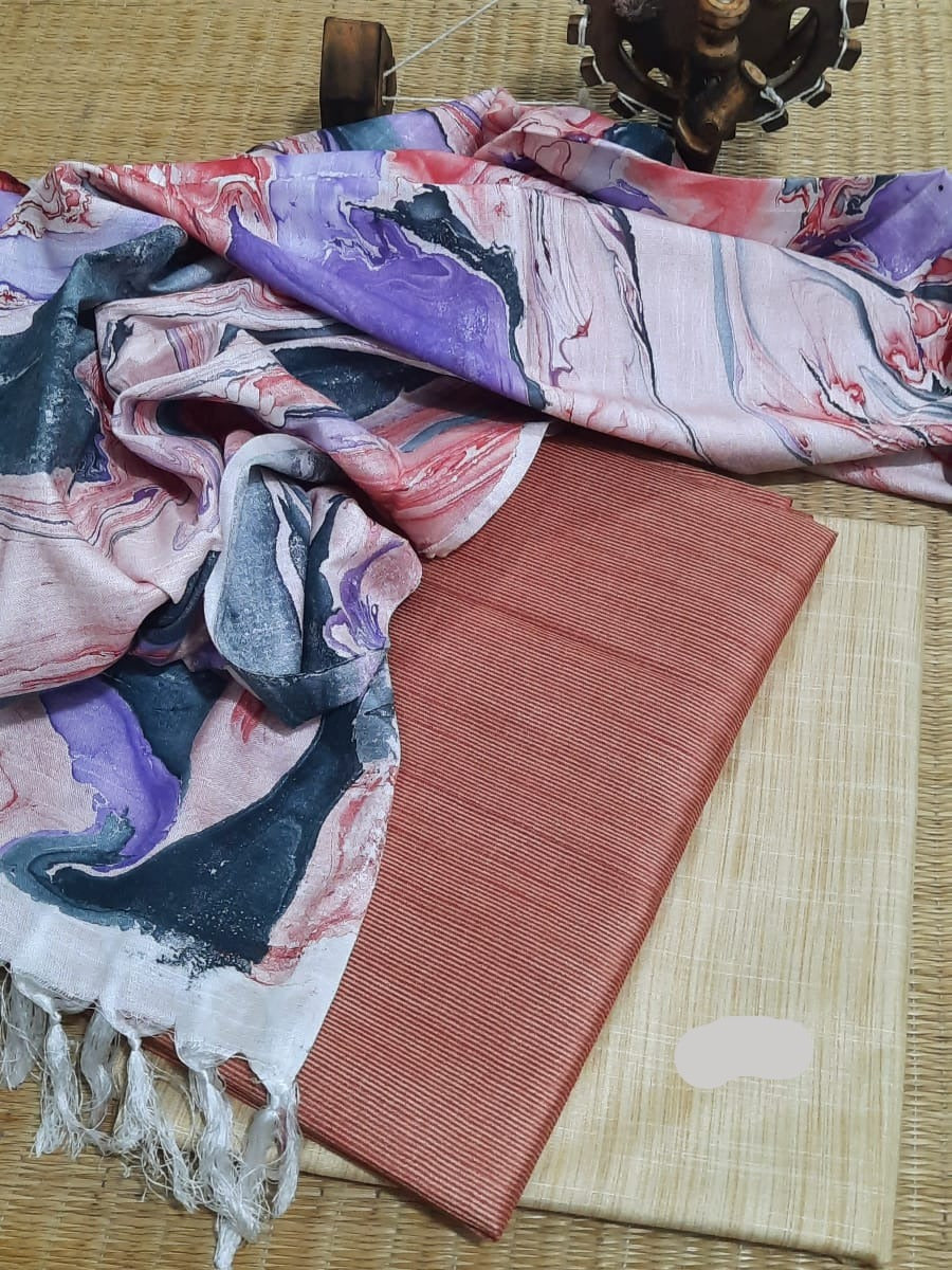 Marbled suit fabric in tussar silk