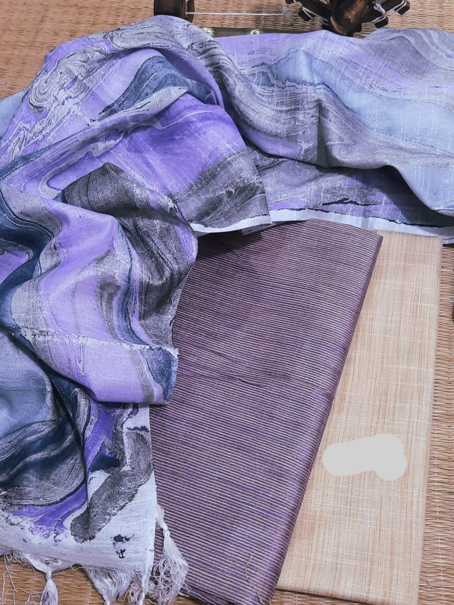 Marbled suit fabric in tussar silk