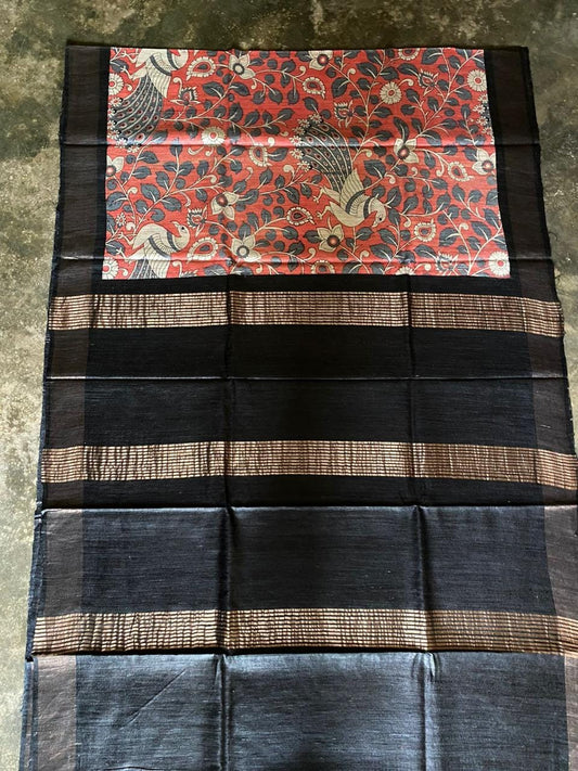 Kalamkari shadows | Tussar ghicha Saree