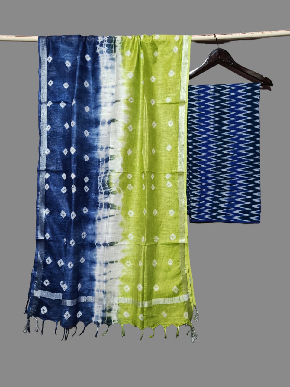 Shibori linen ikkat