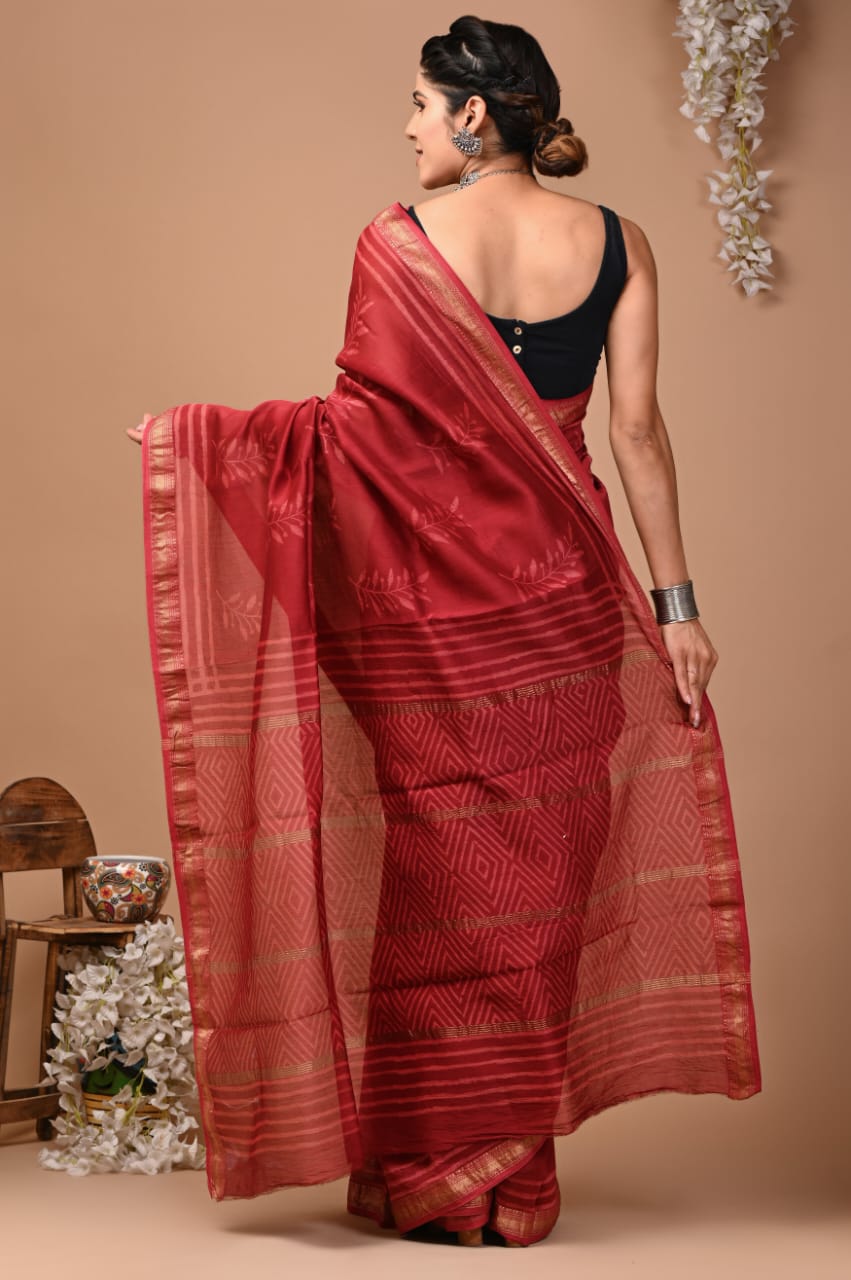 Colourful Maheshwari saree