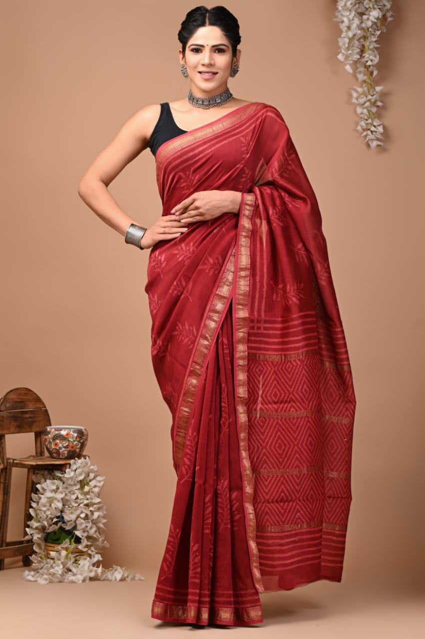 Colourful Maheshwari saree