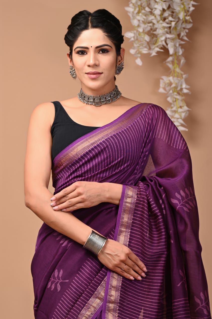 Colourful Maheshwari saree