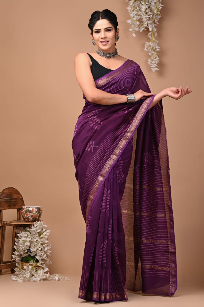 Colourful Maheshwari saree